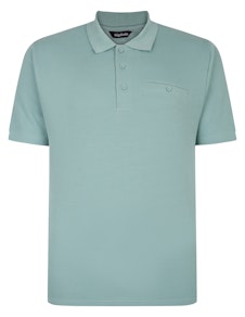 Bigdude Seersucker Polo Shirt Turquoise Tall